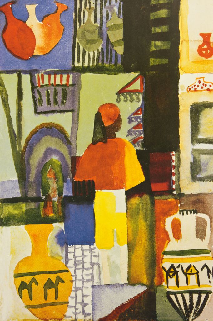 August Macke Kunstdruck Bild - Händler Mit Krügen, 1914 (120 x 80 cm)