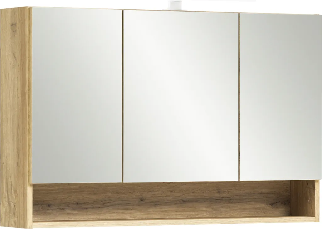Armoire de toilette Kaprun 100cm Chêne Wotan avec miroir et rangements