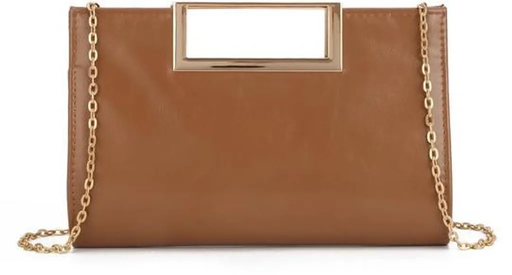 Petite pochette cuir pour mariage et cérémonie avec chaîne amovible