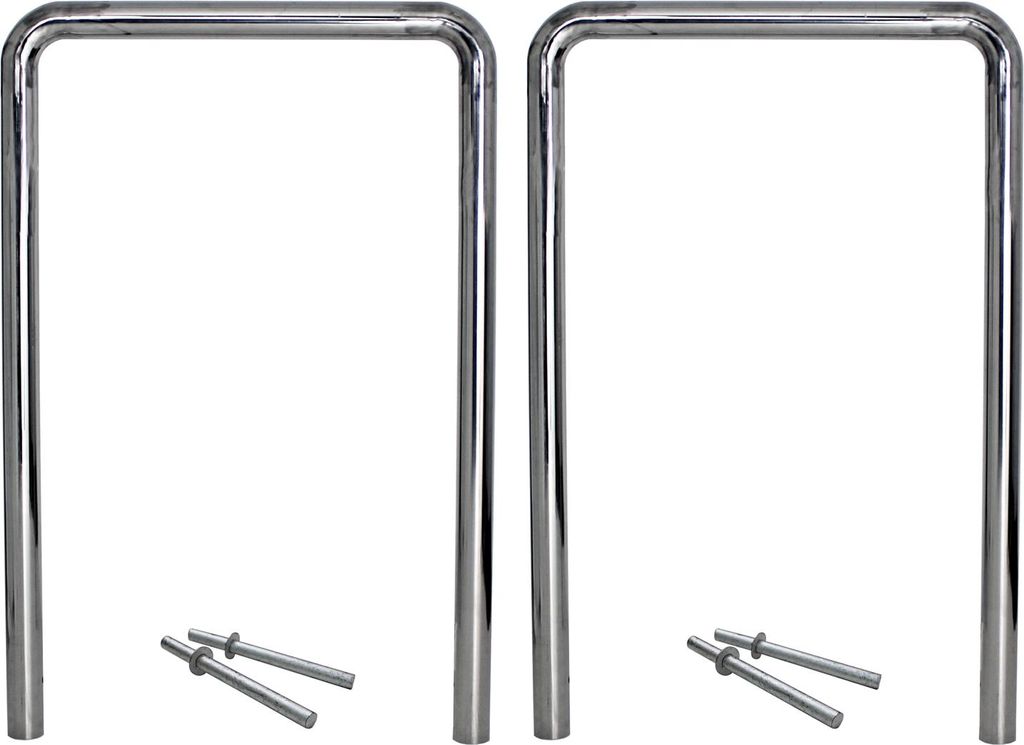 2 x Fahrradanlehnbügel 118 x 78 cm Edelstahl Ø 60 mm grau Typ U Einbetonieren Fahrradständer Parker Typ U