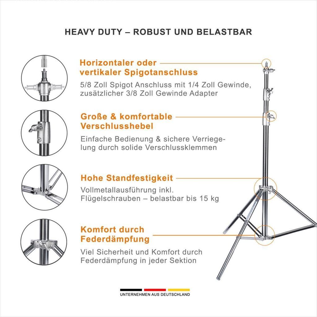 Walimex Pro Heavy Duty Lamp Tripod z nerezové oceli Obrázek produktu 