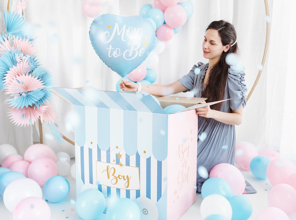 Folienballon Herz mit Schriftzug Mom to Be 35cm blau Produktbild 