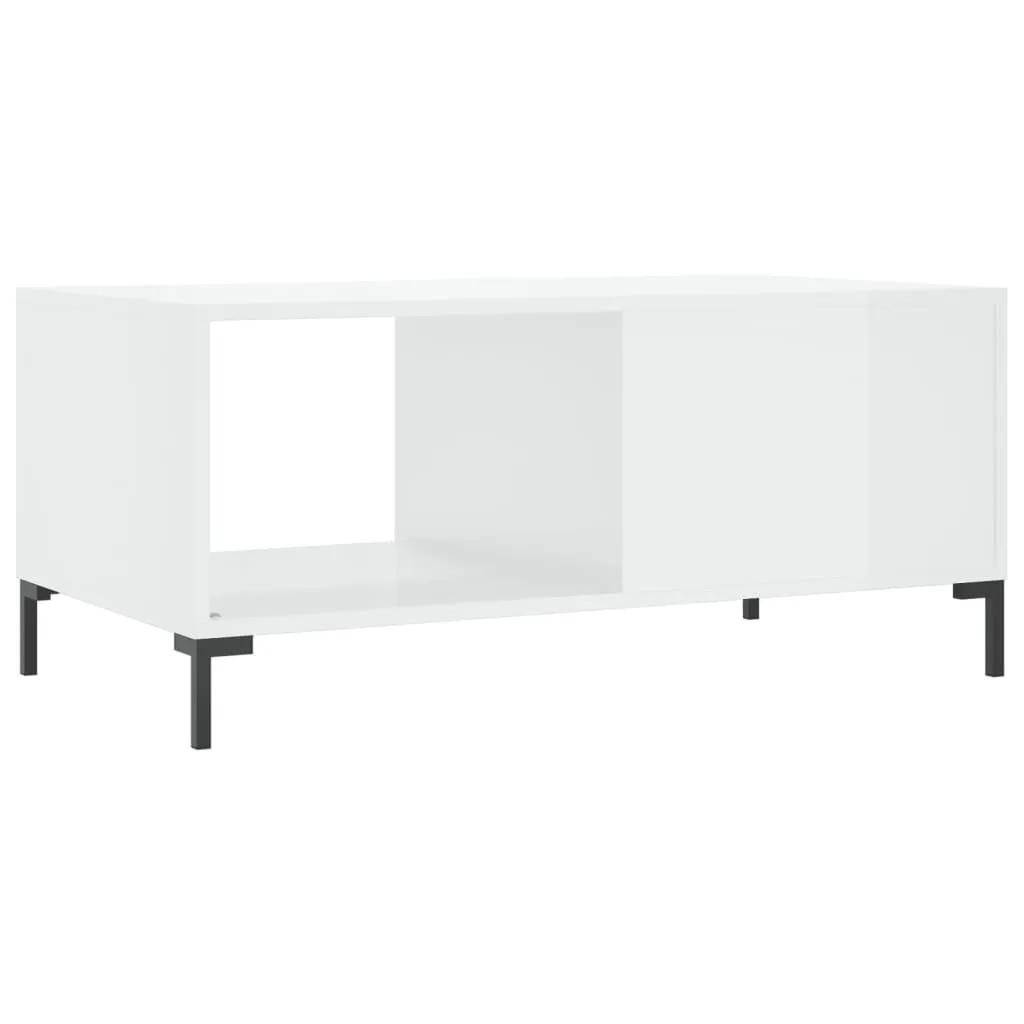 vidaXL Tavolino da Salotto Minimal Bianco Lucido 90x50x40 cm Legno - 9
