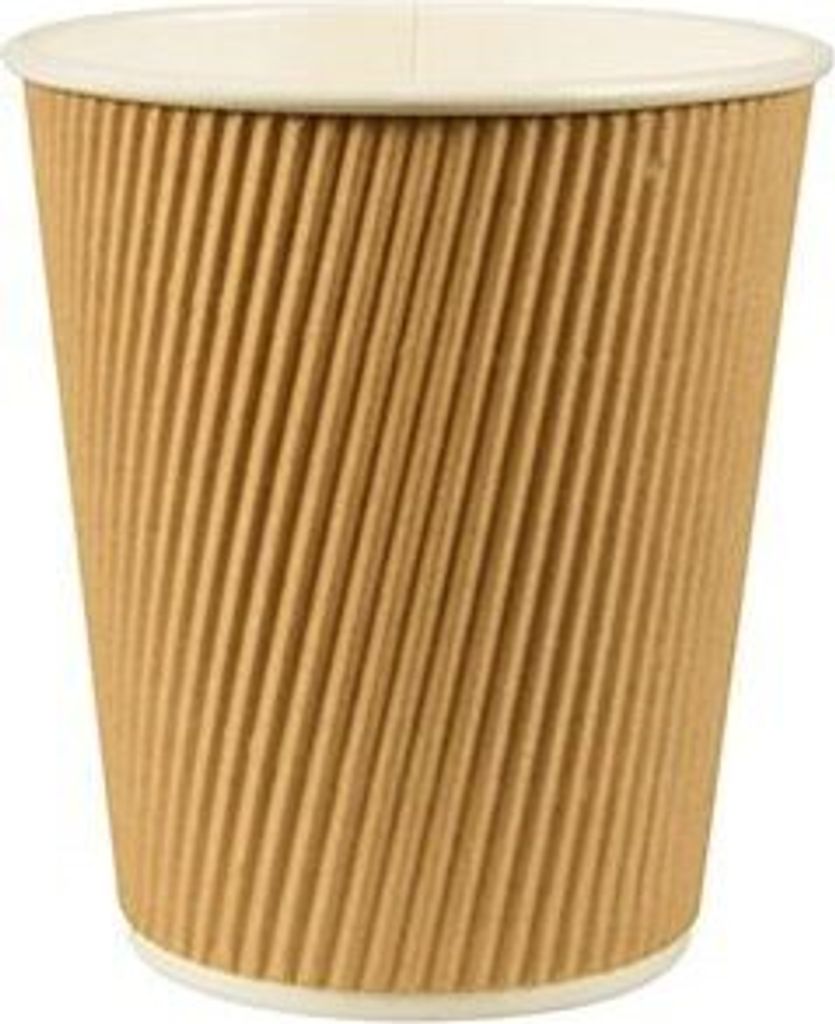 Trinkbecher, Pappe 0,2 l Ø 8 cm · 9 cm natur Ripple Wall Produktbild 