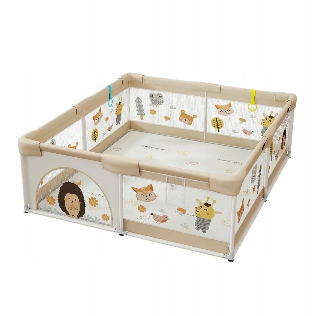 Grand Parc à Bébé Modulable 180x200 avec Tapis de Sol et 100 Balles