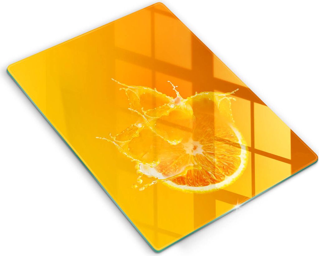 Abdeckung Glas - Küchenabdeckung - 40x52 cm - Abdeckplatte - Saftige Orangenfrucht