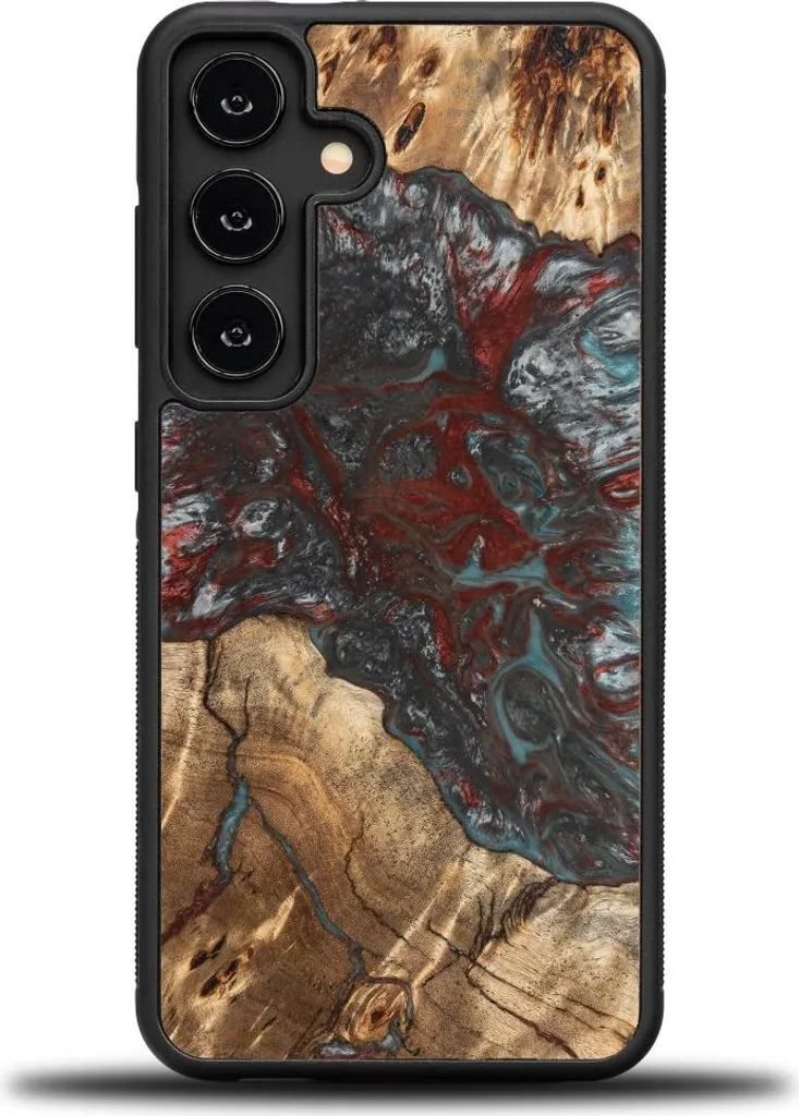 Cover Bewood Samsung Galaxy S25 in Legno e Resina - Pianeti Plutone