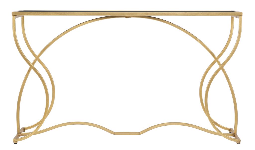 Konsole Console Sunshine 130 x 40 x 75 cm Metall Spiegel Gold Schwarz
