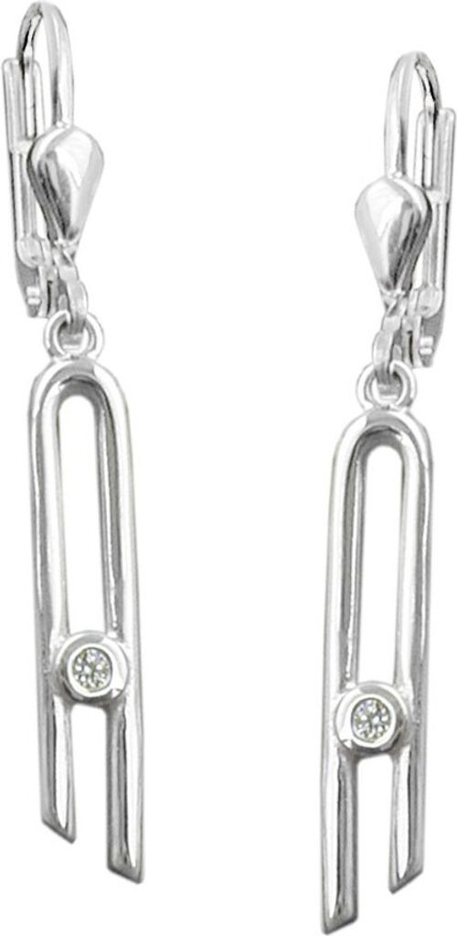 Ohrhänger Ohrringe Brisur mit Zirkonia 925 Silber glänzend Produktbild 