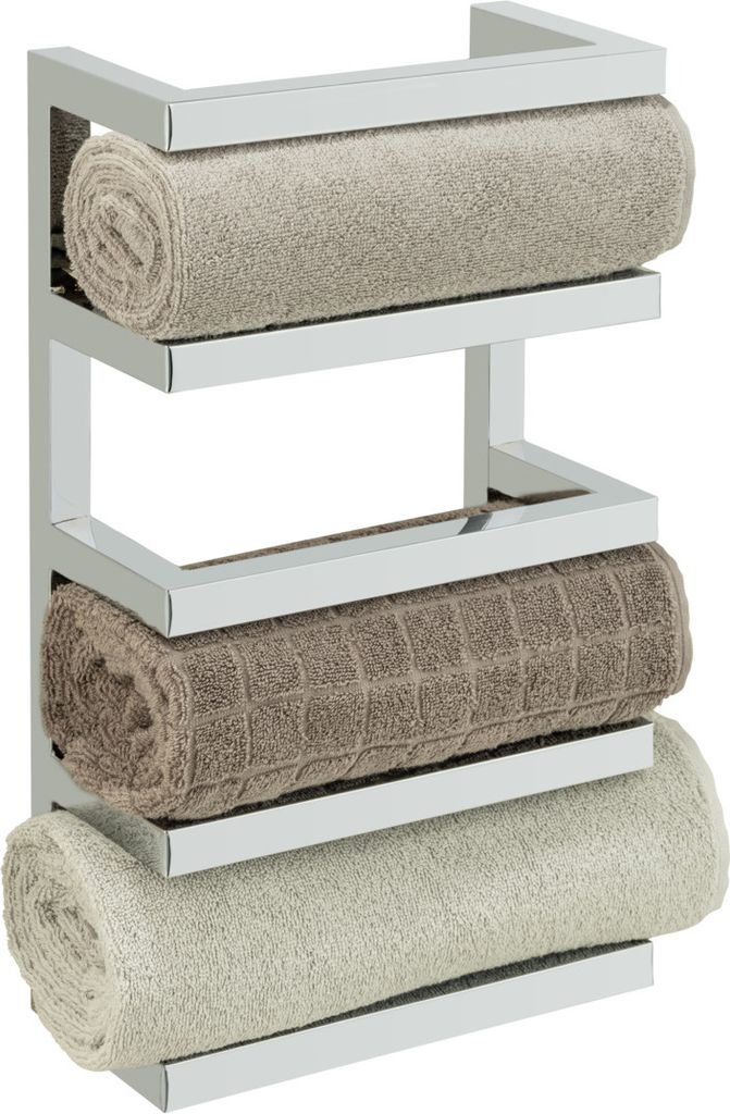 WENKO glänzender Edelstahl Handtuchregal Fondiro in Silber Produktbild 