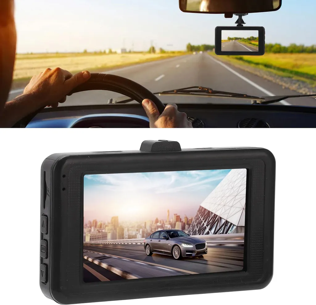 telecamera da cruscotto per auto con display LCD da 3 pollici, rilevamento del movimento, grandangolo a 120°, ricarica USB, videoregistratore HD DVR per auto