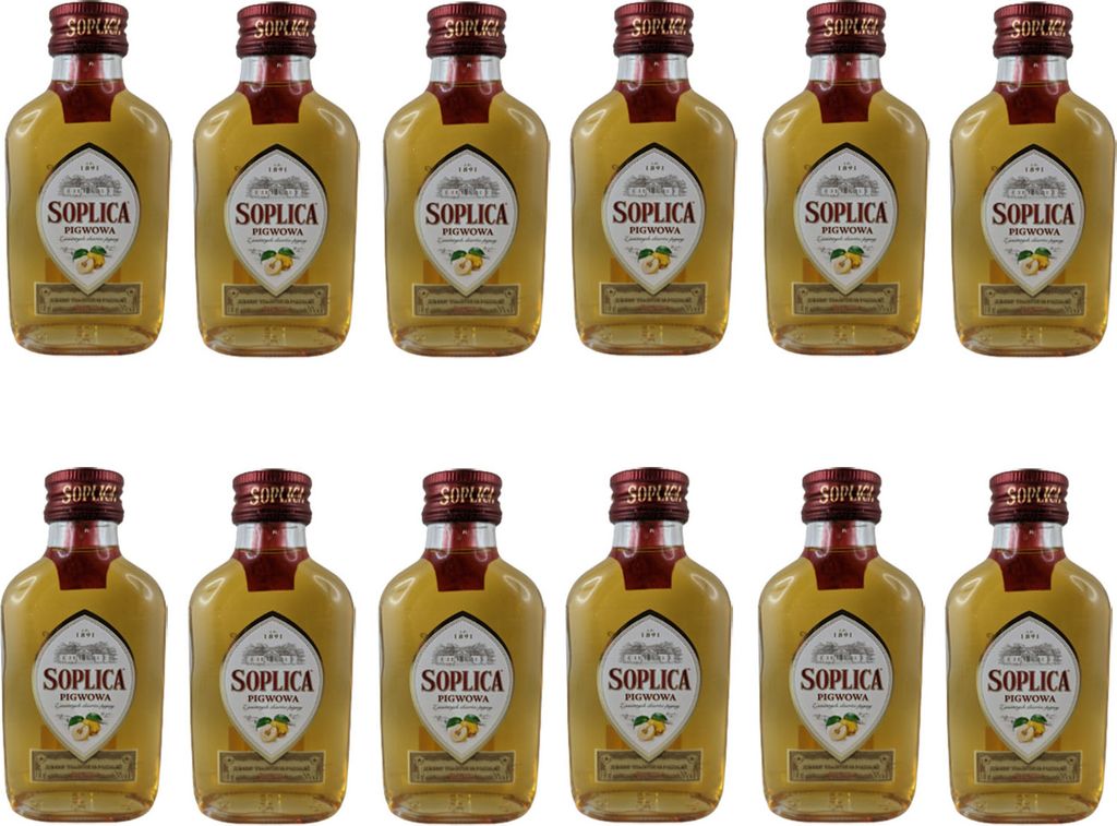 Soplica Pigwowa Polnischer Likör 28% Vol. 12er Set (12 x 100ml) Quittenlikör