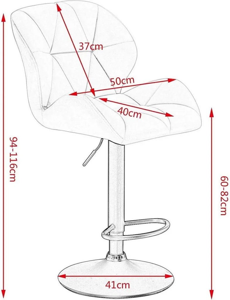 Tabouret de Bar Stable Noir - Finis les Mal de Dos avec ce Siège Velours - 3