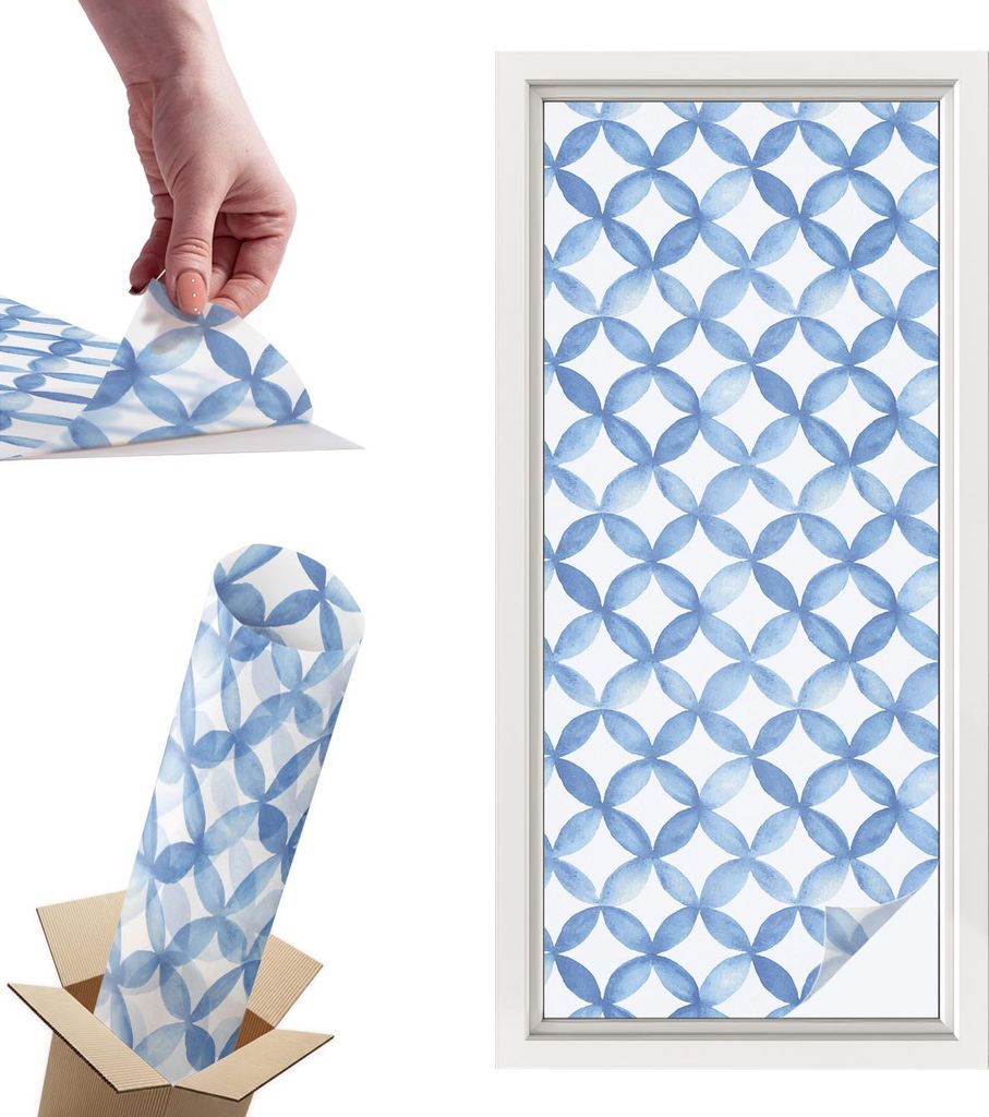 Buntglasfolie für Fenster – 116x50 cm – Stained-Glass-Fensterfolie, dekorativ & blickdicht – Selbstklebende Glasdekorfolie im Buntglas-Desig...