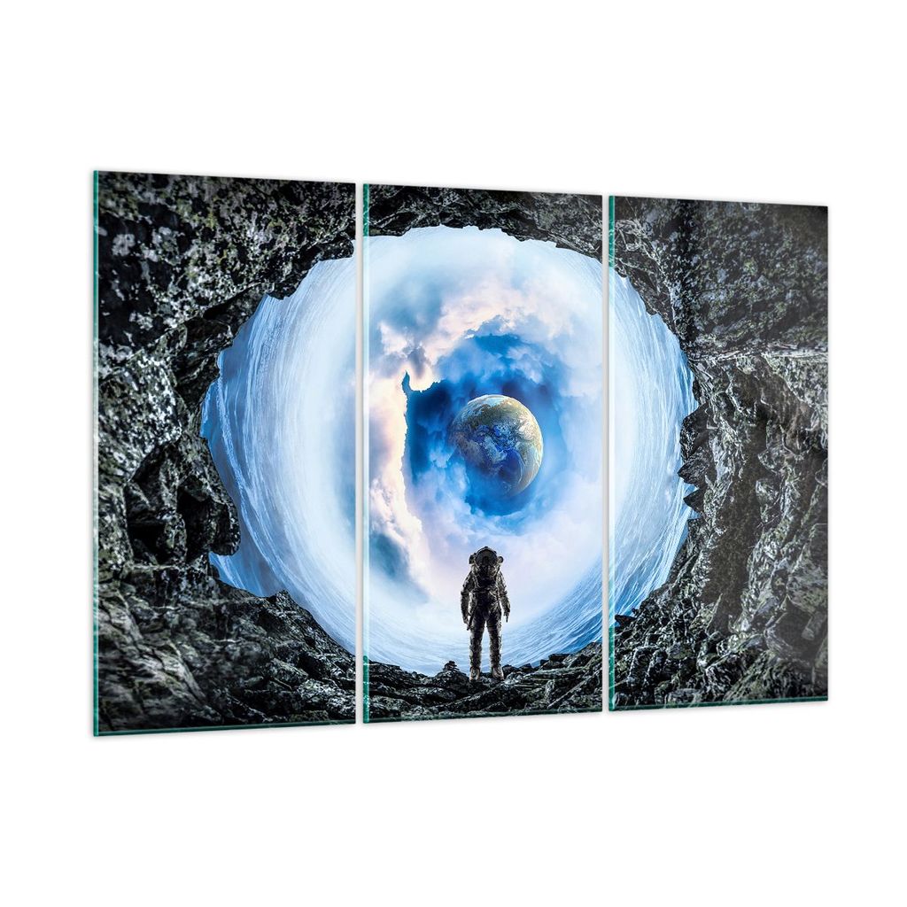 Bilder auf glas - Kosmos Planet - 105x70cm - Glasbilder - Wandbilder - Bilder - Kunstdruck - zum Aufhängen bereit - Wanddekoration aus Glas - Glas...