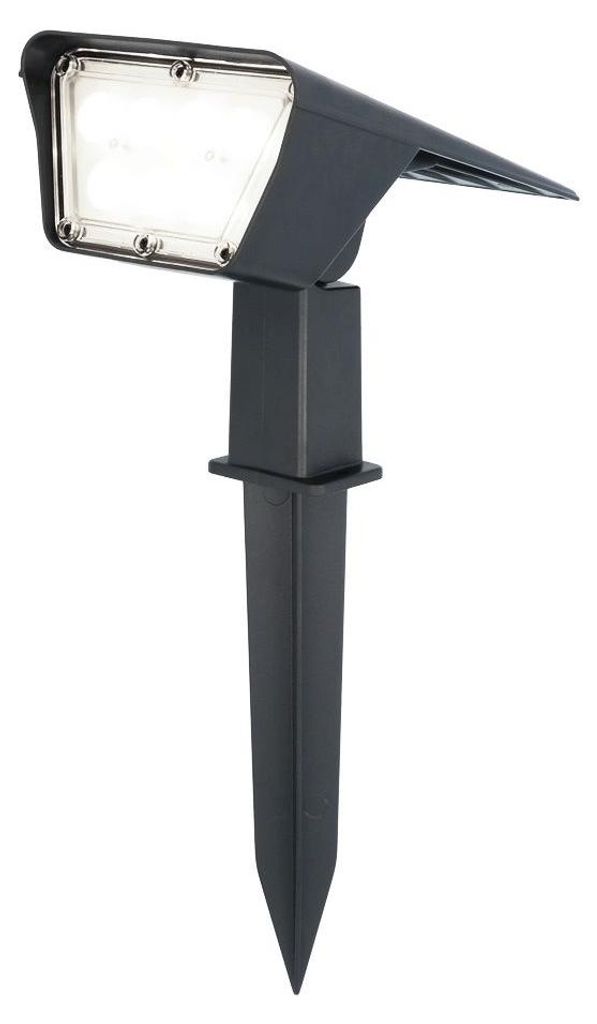 hoftronic Solar Gartenstrahler 2W 300lm 6000K Schwarz IP65 Produktbild 