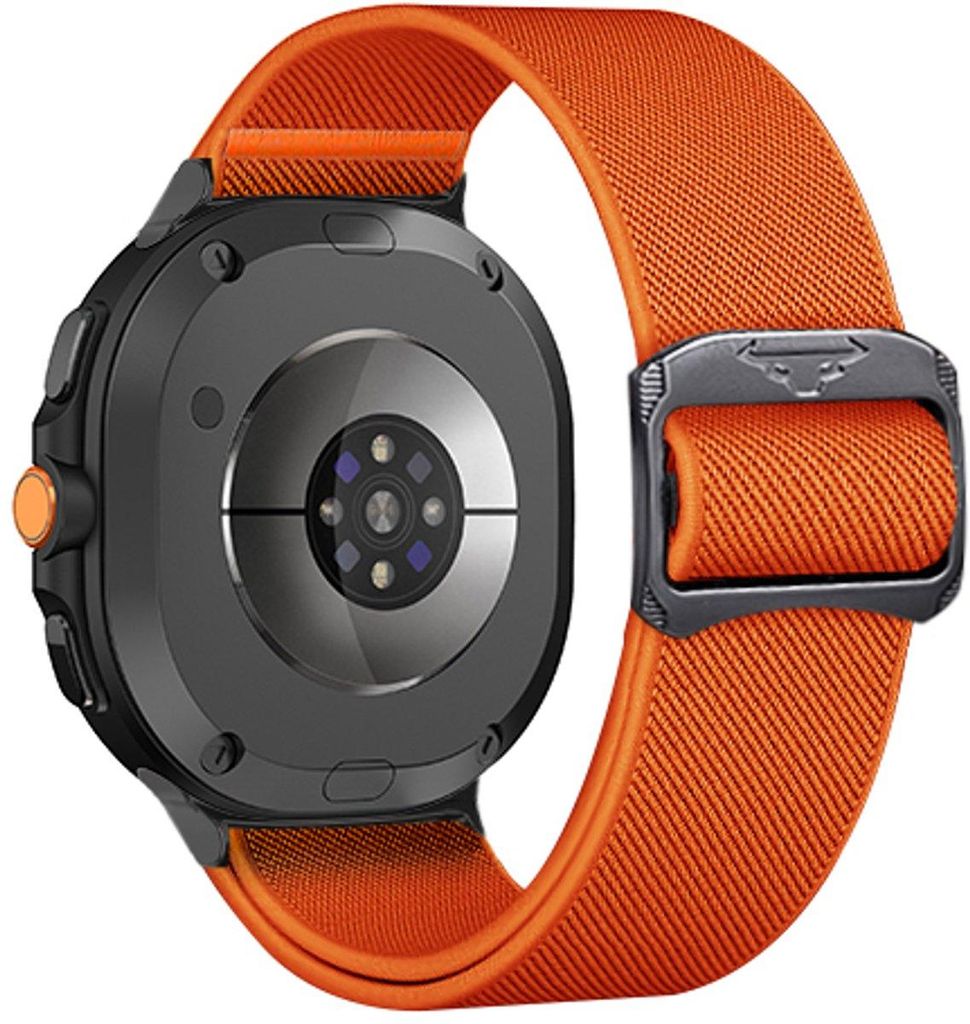 FFO2World verstellbares Nylonarmband für Samsung Galaxy Watch 8 (40/44 mm, Classic 46 mm) – Robust & elastisch, Flechtarmband – Orange