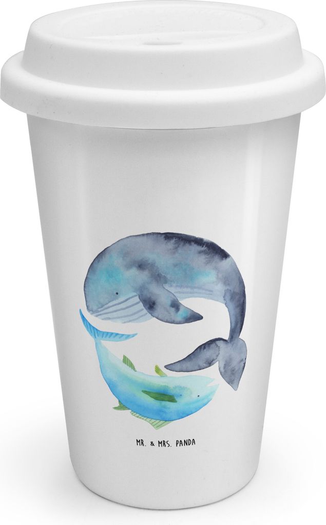 Mr. & Mrs. Panda ToGo Kaffeebecher Walfisch Thunfisch - Produktbild 