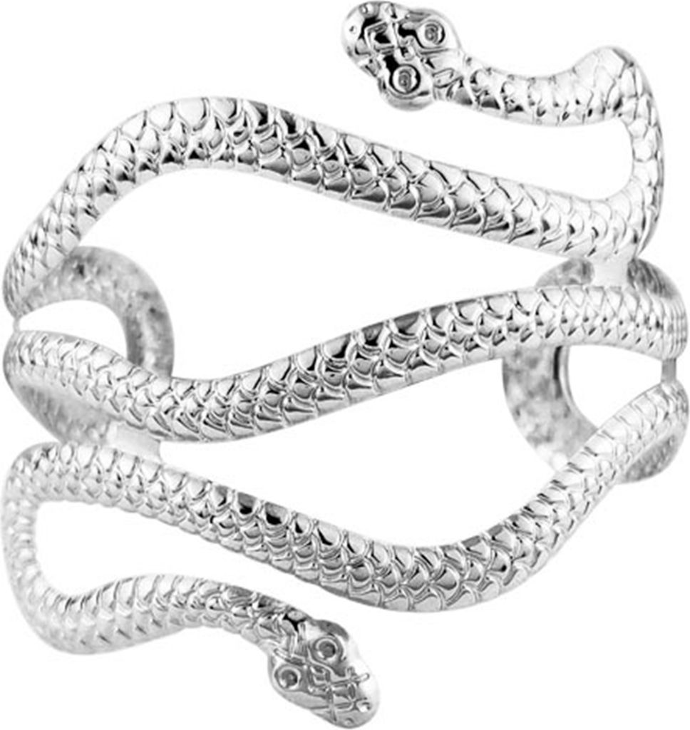 Frauen Armreif Coole Hip Hop Punk Persönlichkeit Offene Einstellbare Twining Schlange Arm Armband Armbinde Armband Mode Schmuck-Silber
