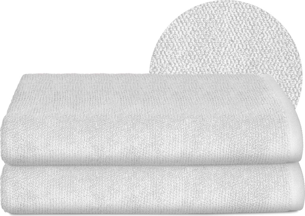 BEAUTEX Handtuch-Set Premium Frottier Sets, Europe, 100% Baumwolle 550g/m², Oeko-TEX ,Weiß,Set: 2 Badetücher - 70x140 cm