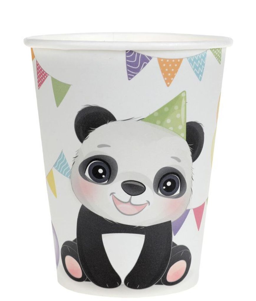 Panda Party 10 Becher Pandabär Produktbild 