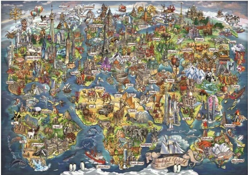 ANATOLIAN Puzzle Amazing World Map 3000 Teile