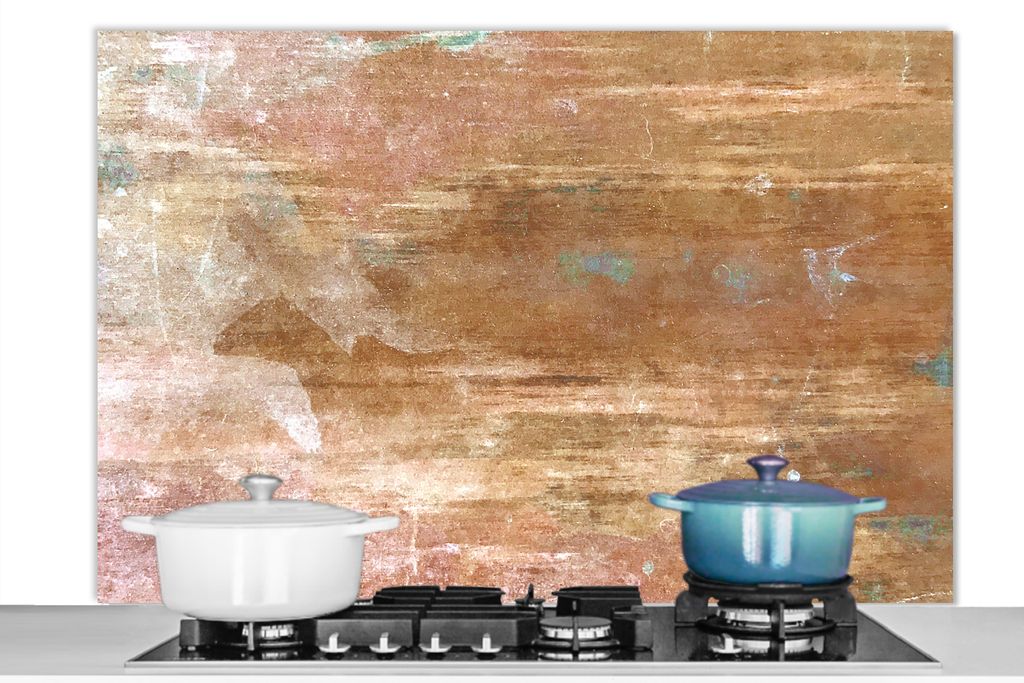 KitchenYeah Spritzschutz Küche - Küchenrückwand - Wandschutz für Herd und Spüle - Eisen - Bronze - Rost 120x80 - Alu-Dibond (Alternative zu...
