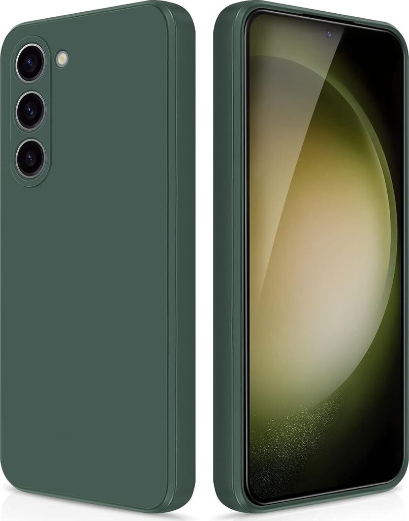 Silikon Hülle für Samsung Galaxy S23 Flüssigsilikon Dünn Gel Gummi Matt Kratzfeste Schutzhülle Nachtgrün