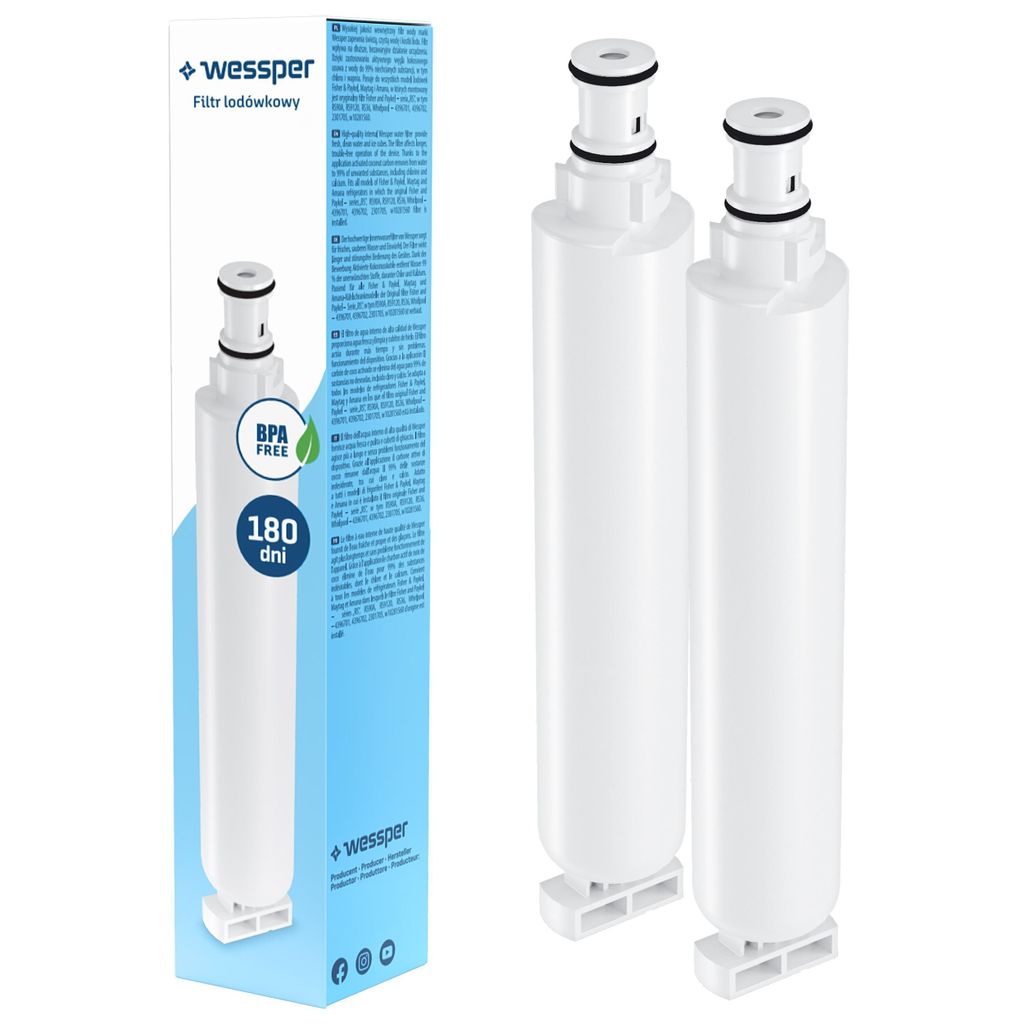 Wessper Wasserfilter für Kühlschrank – 2 Stück | Ersatz für Fisher & Paykel, Maytag, Amana (4396701, 4396702, 2301705)