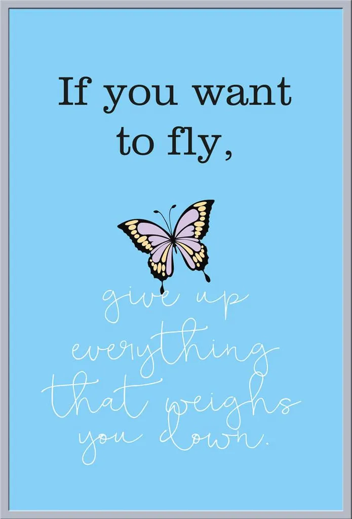 Tableau de motivation bureau : Affiche If you want to fly cadre argent