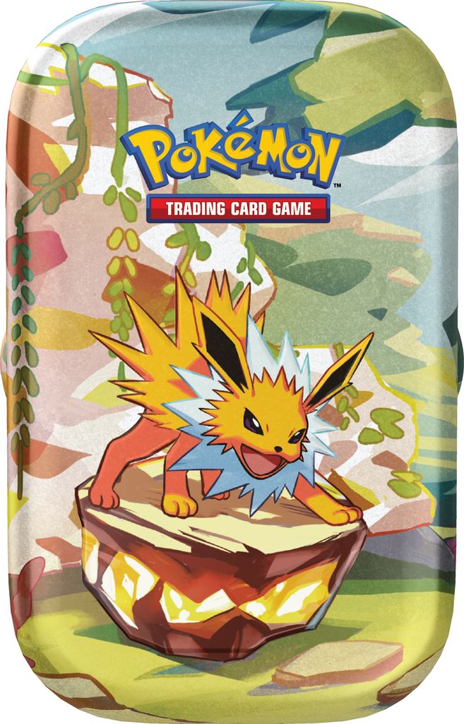 A Pokemon trading card game mini tin featuring Jolteon.