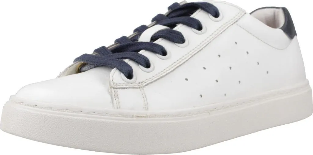 Geox J Nashik Boy : Baskets Blanches Anti-Transpiration pour Garçon