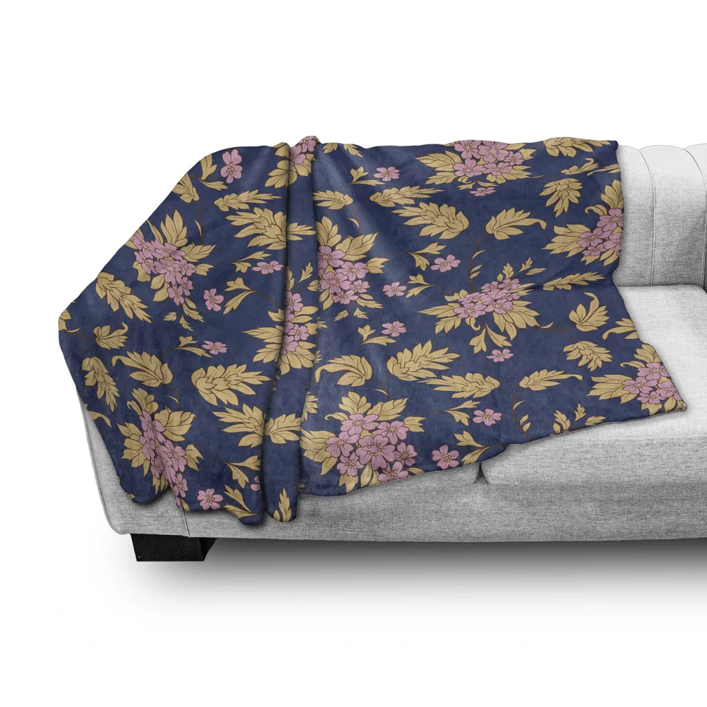Loussiesd - Coperta da donna in pile con motivo floreale, motivo floreale, da giardino, in stile botanico, per letto, divano, colore: rosso e giallo