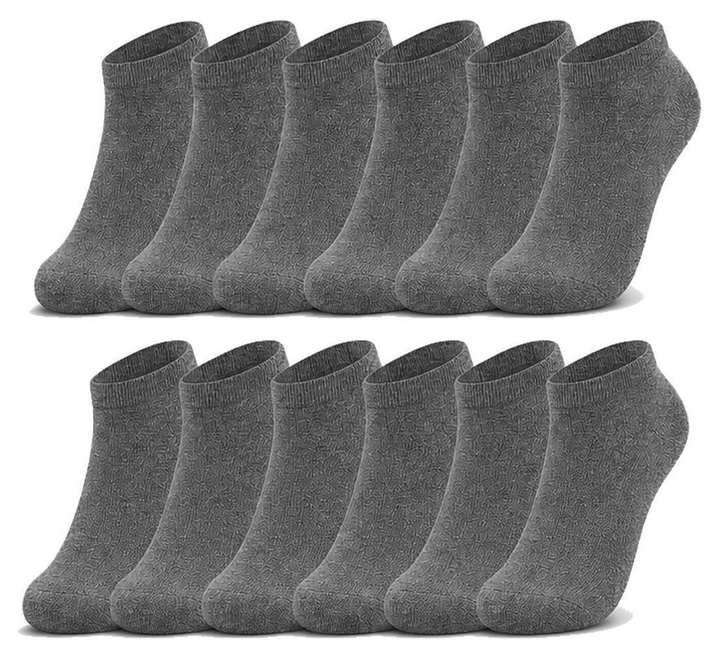 Uni Sneakersocken Damen Herren Baumwolle, Sneaker Socken, Dunkelgrau/35-38