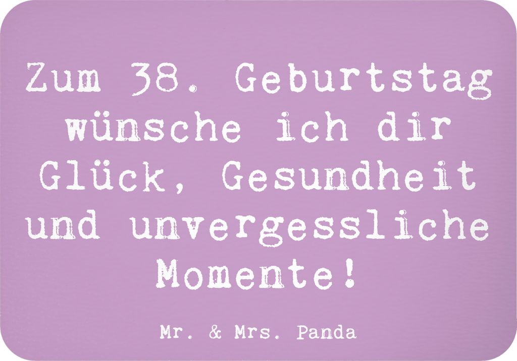 Mr. & Mrs. Panda Kühlschrankmagnet Spruch 38. Geburtstag - Lavendeltraum - Geschenk, Alter, holzmagnet, Leben, whiteboardmagnet, Handgefertigt, un...