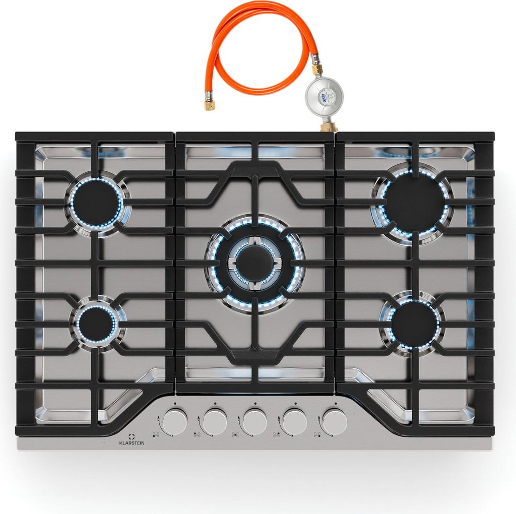 Klarstein Turbocast Plaque De Cuisson Gaz - 5 Brûleurs Inox Image du produit 