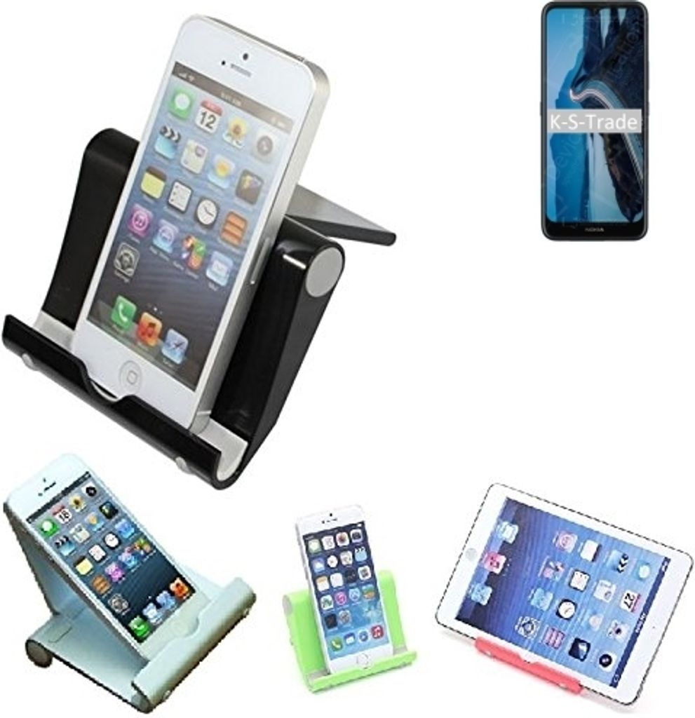 K-S-Trade Handy-Ständer kompatibel mit Nokia C5 Endi faltbarer Tischständer Smartphone Tablet Halterung Reise