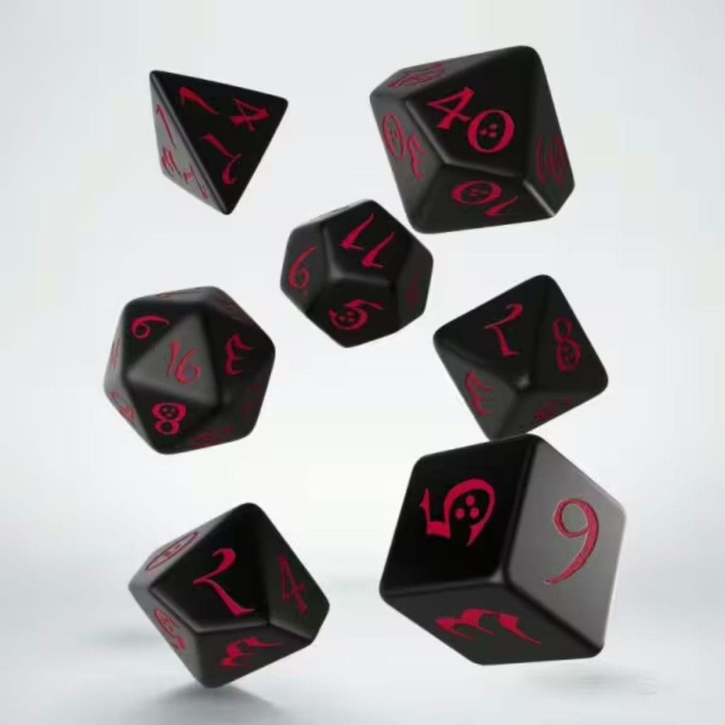 Q-Workshop Black & Red Classic RPG Dice Set Produktbild 