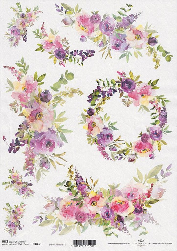 ITD Reispapier Decoupage Bastelpapier Softpapier, R1838 Produktbild 