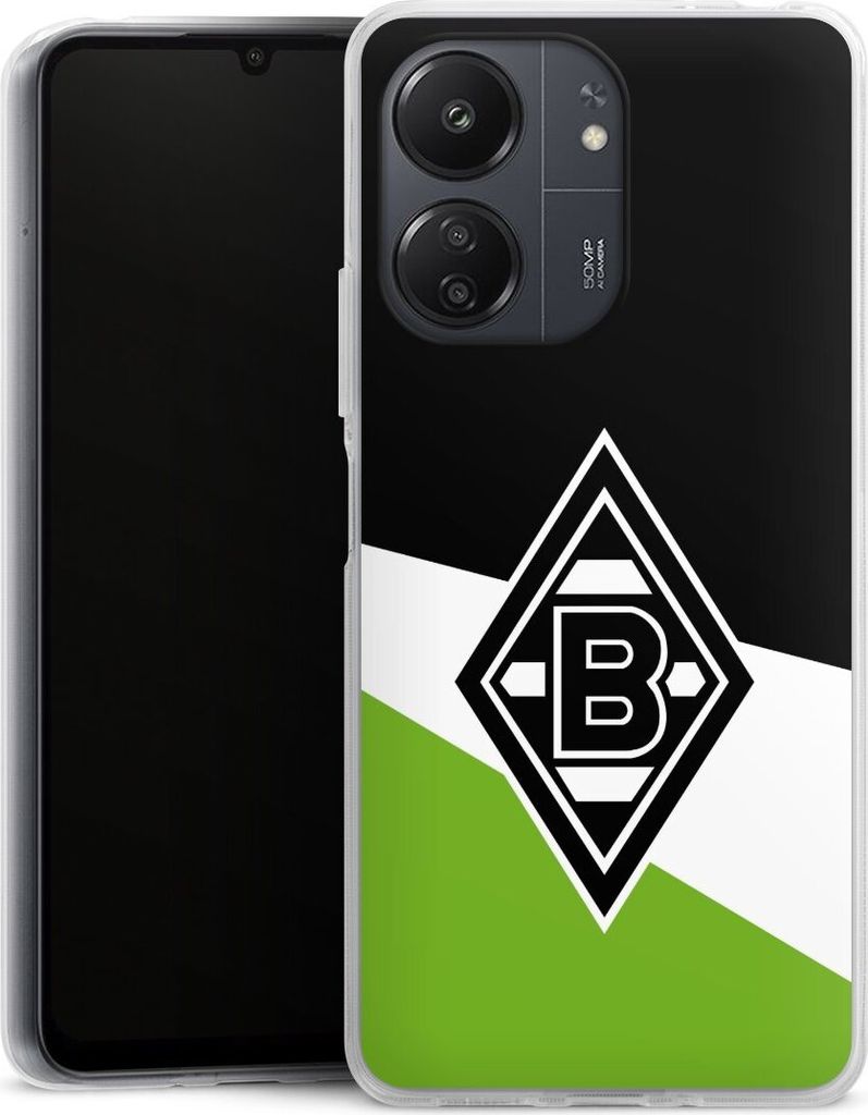 DeinDesign Handyhülle für Xiaomi Redmi 13C 4G Silikon Hülle Case Smartphone Schutzhülle Borussia Mönchengladbach Gladbach Offizielles Lizenzpr...