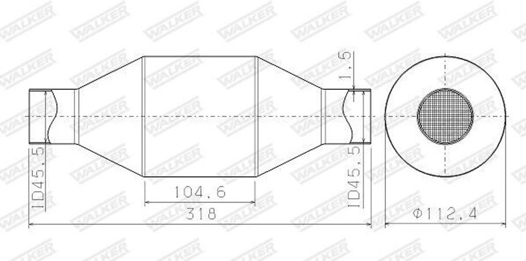 WALKER 65200 Universal Katalysator Kat für Benzinmotor