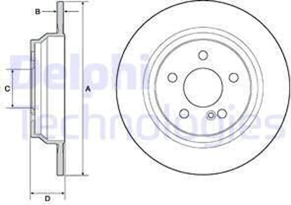 Jeu de Disques de Frein Arrière Pleins pour MERCEDES SL R230 DELPHI