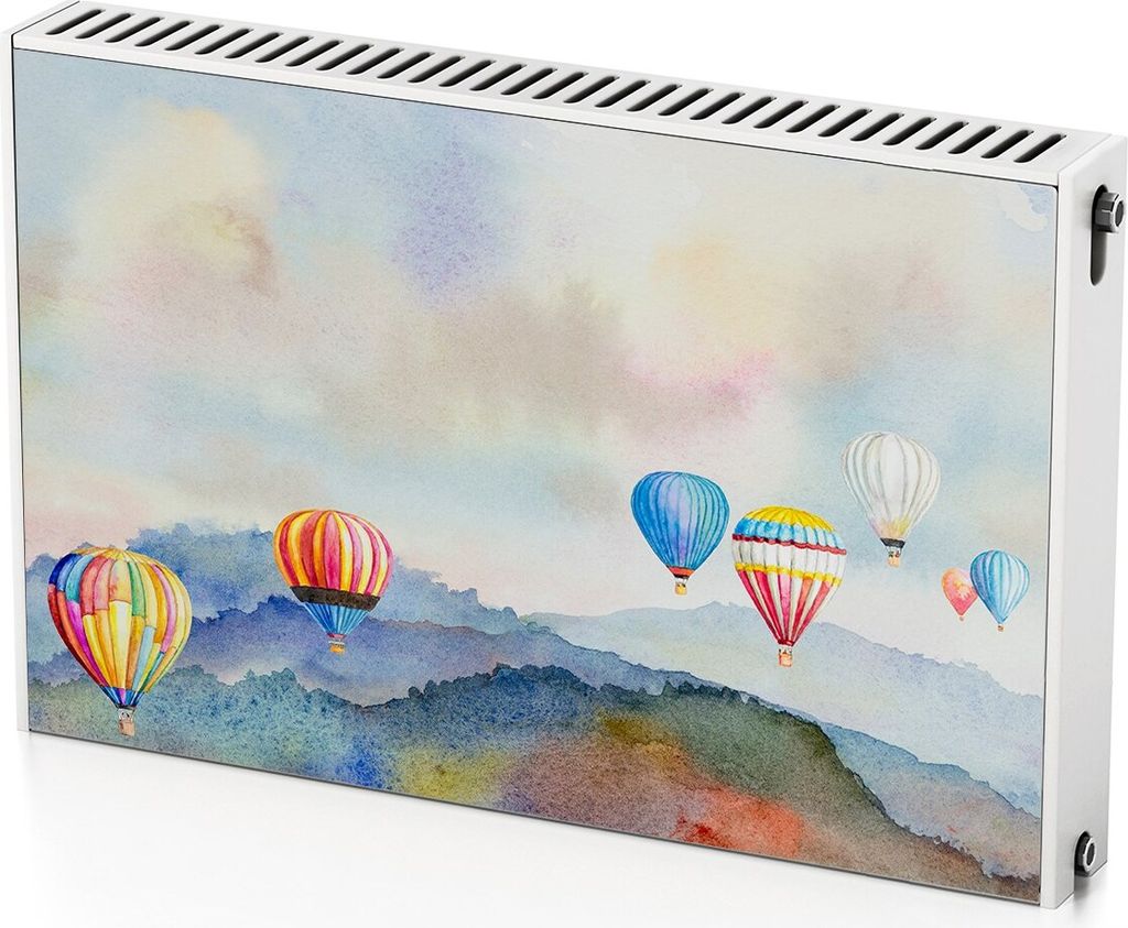Luftballons In Der Luft – Magnetische Heizkörperabdeckung – 90x60 cm – Magnet Heizkörperabdeckung – 3D Würfel – Heizkörperverkleidung...