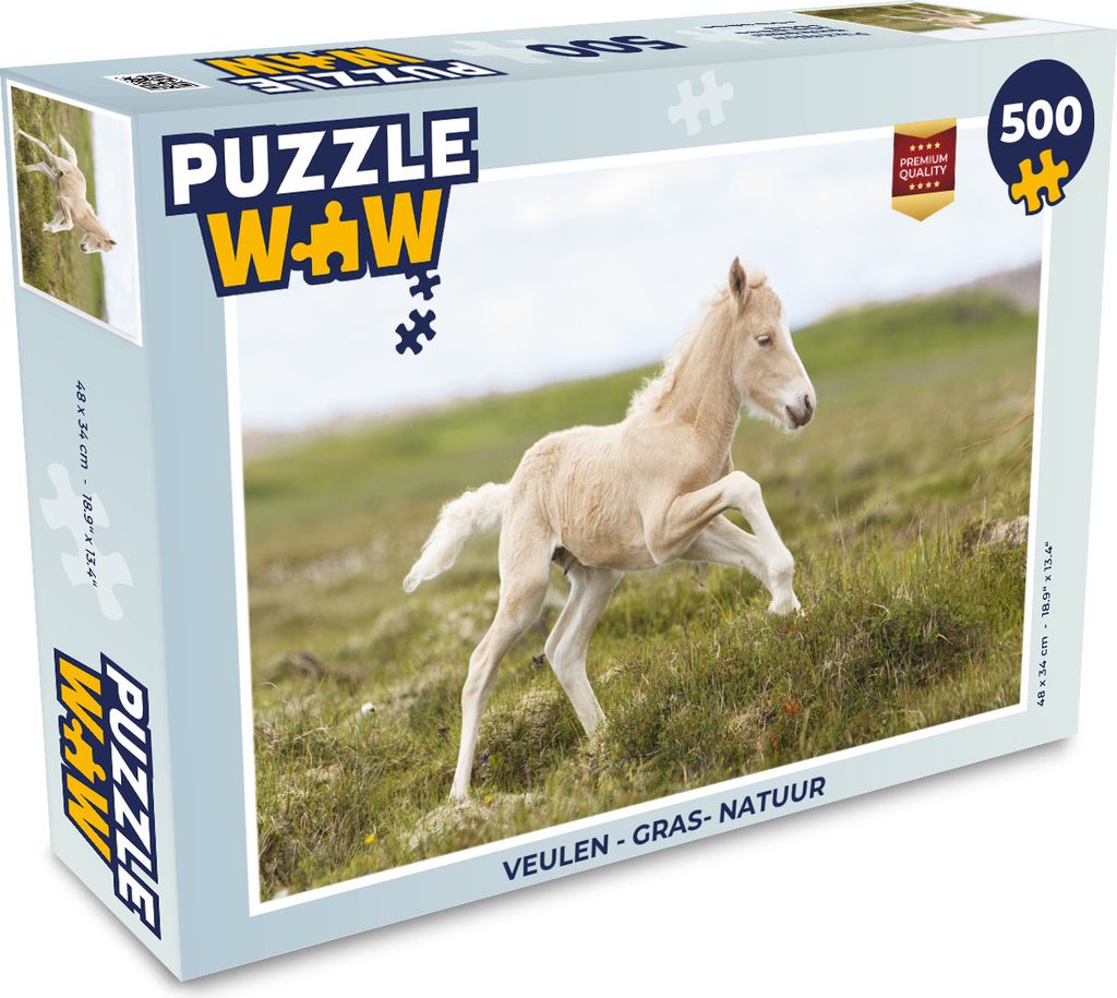 MuchoWow Puzzle 500 Teile Fohlen - Gras - Natur - 500 Teile - Kinder - Selberbauen - Puzzlespiele