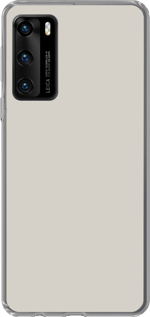 MuchoWow Handyhülle Schutzhülle Hülle für Telefoonhoesje Huawei P40 Grau - Hell - Herbst Silikon Softcase Handy Hülle - Handytasche