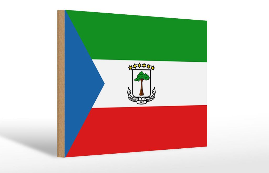Holzschild Flagge Äquatorialguinea 30x20cm Flag Produktbild 