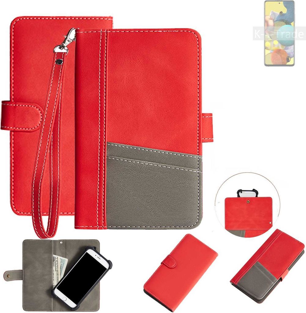 K-S-Trade Handy Schutzhülle für Oppo A93 5G Hülle Portemonnee Brieftasche Klapphülle Kartenfächer Flip Wallet Case Etui