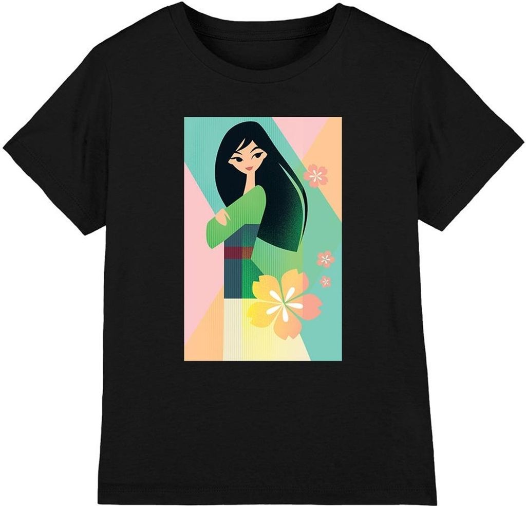 Mulan - T-Shirt für Kinder TV4485 (128) (Schwarz)