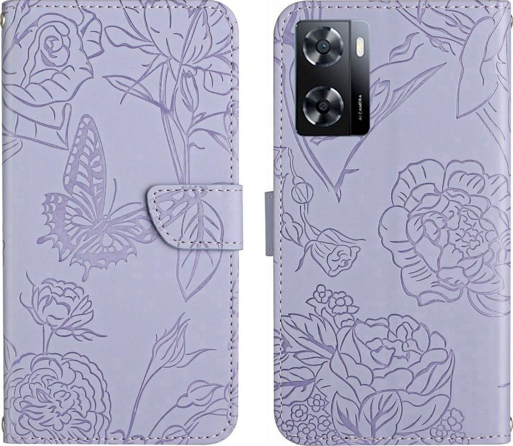 Mobigear Butterfly Realme Narzo 50 5G Hülle Klapphülle Geldbörse - Lila