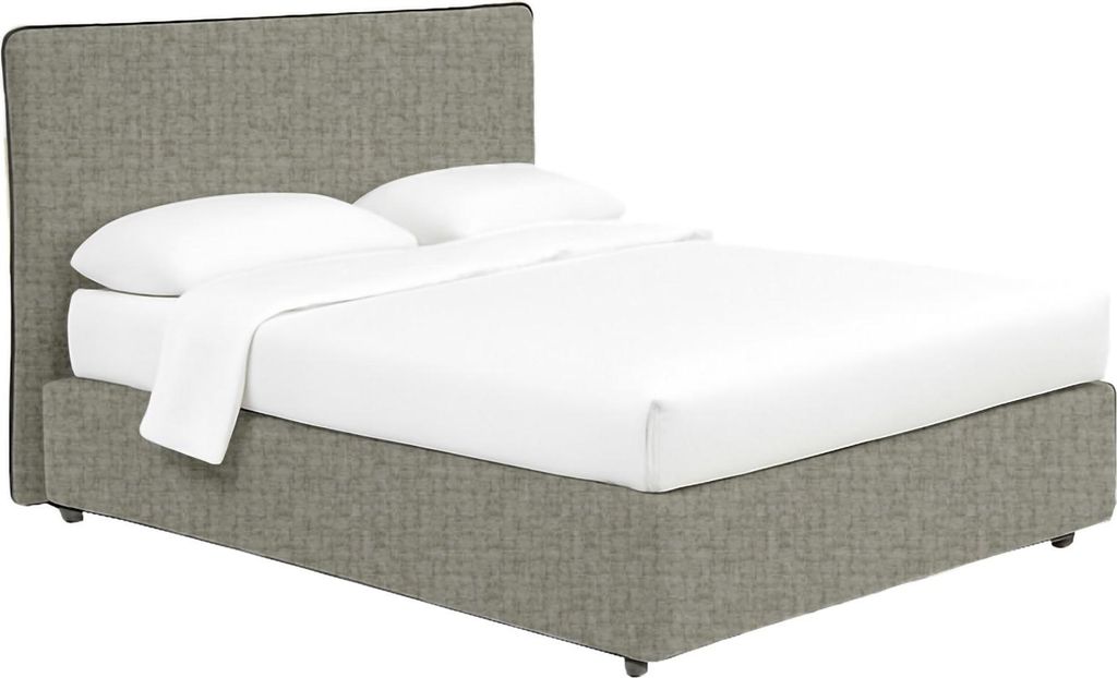 Dmora Bett Halb-Doppel Silandro Grau, Abnehmbarer Bezug mit Stauraum